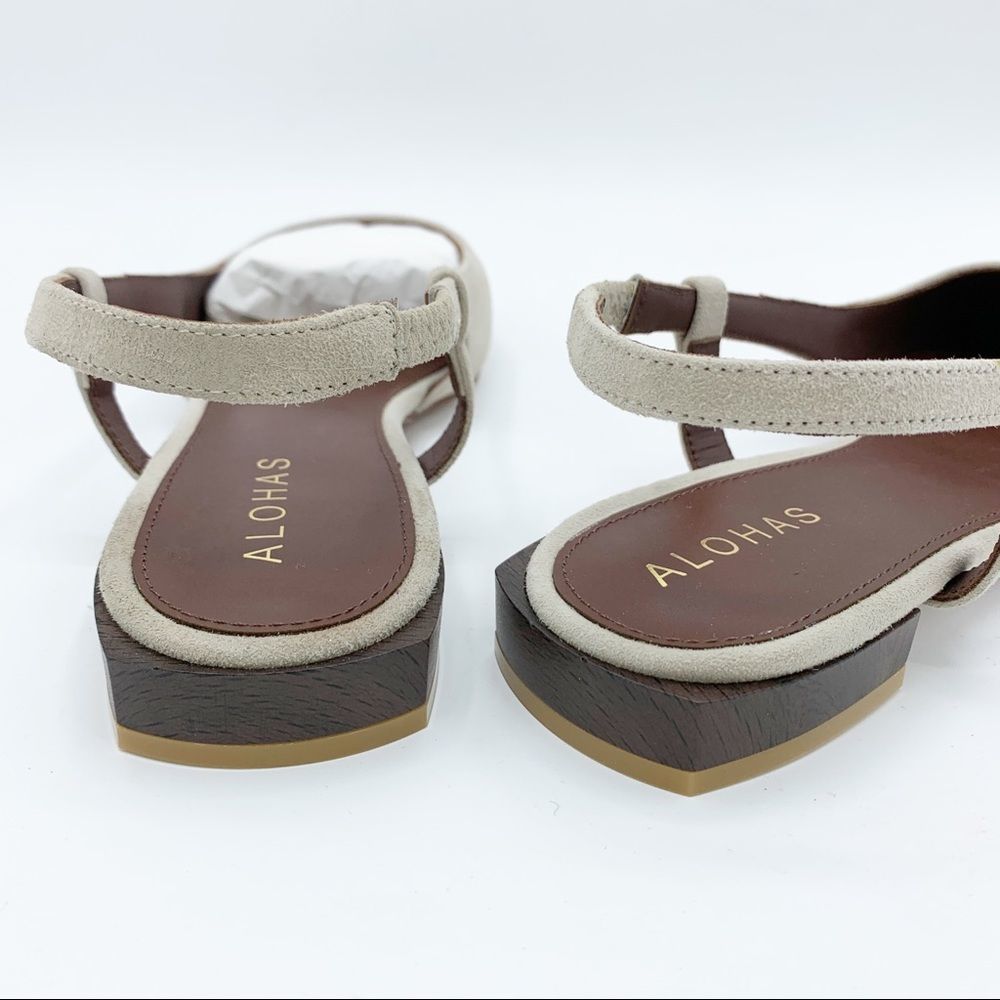 Alohas Holly Beige Suede Slingback ballerinas size 37 EU/6.5 US - Picture 6 of 15